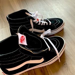 Women’s Vans Sk8-Hi Black/White Shoes Size 8